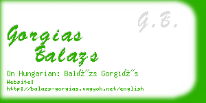 gorgias balazs business card